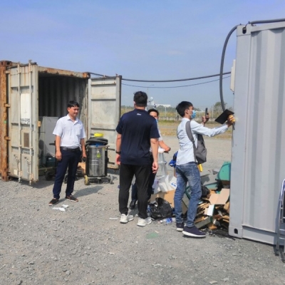 Thi công điện tạm cho container nhà máy SAMSUNG
