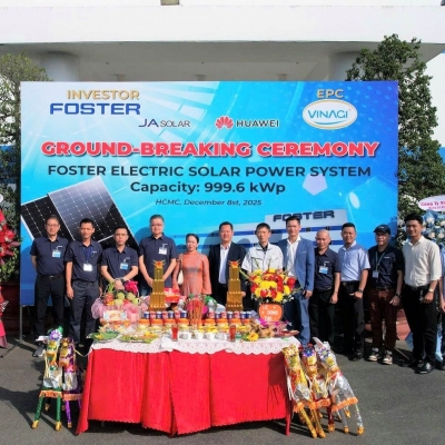Lễ khởi công dự án điện mặt trời áp mái 999.6kWp cho nhà máy FOSTER tại Bình Dương