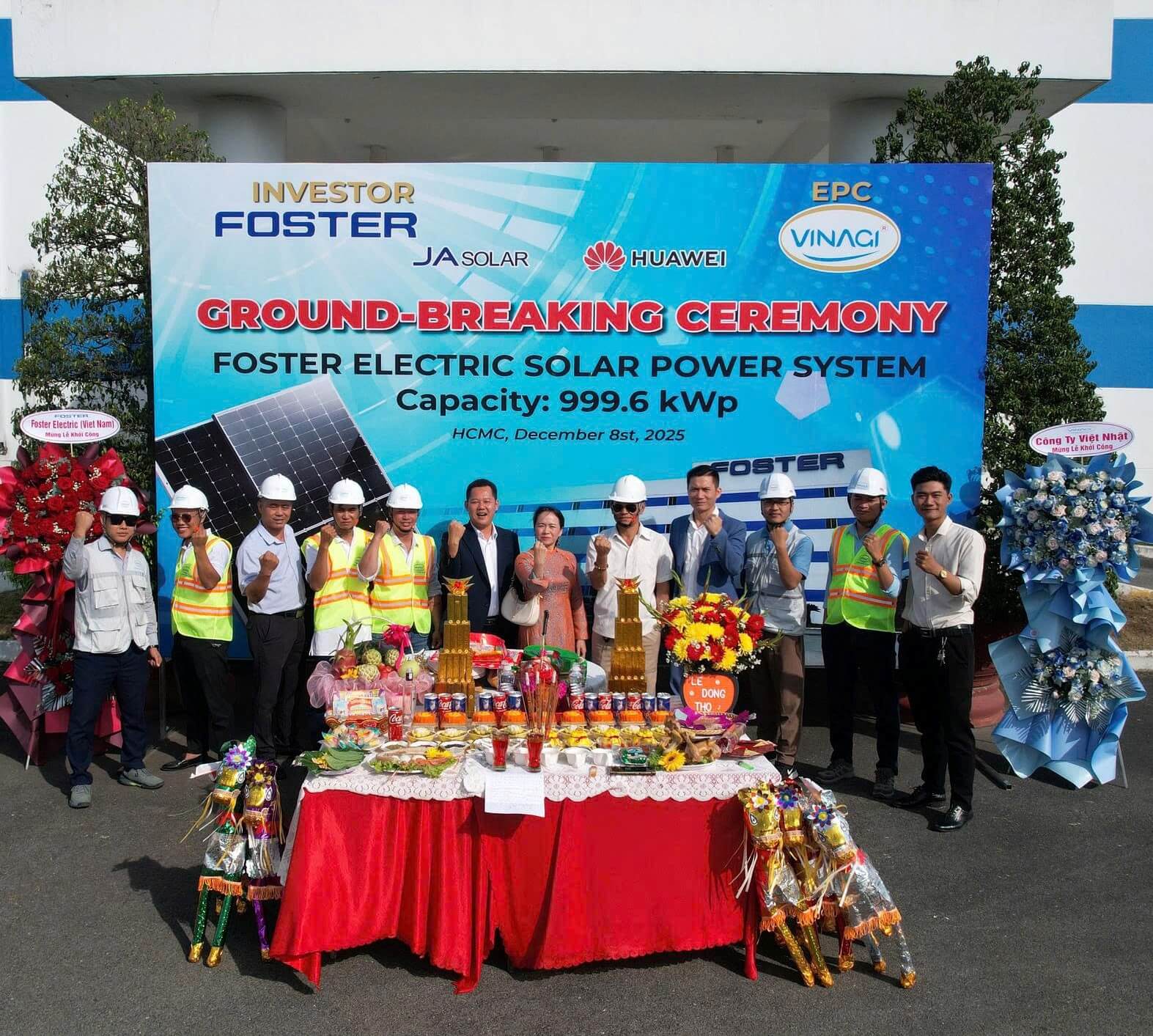 Lễ khởi công dự án điện mặt trời áp mái 999.6kWp cho nhà máy FOSTER tại Bình Dương