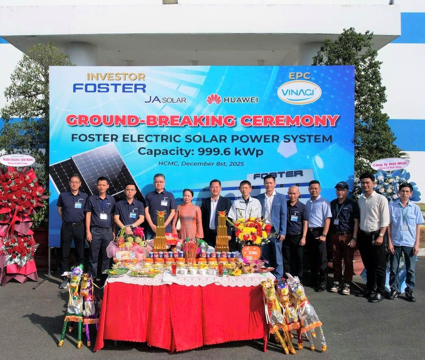 Lễ khởi công dự án điện mặt trời áp mái 999.6kWp cho nhà máy FOSTER tại Bình Dương